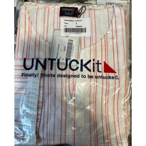 UNTUCKit Women's Striped Durfort Shirt Tunic Long Sleeve Pink Stripe Size 8 - Picture 3 of 3